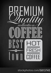 Poster lettering take coffee best in town set of coffee labels. set of coffee labels