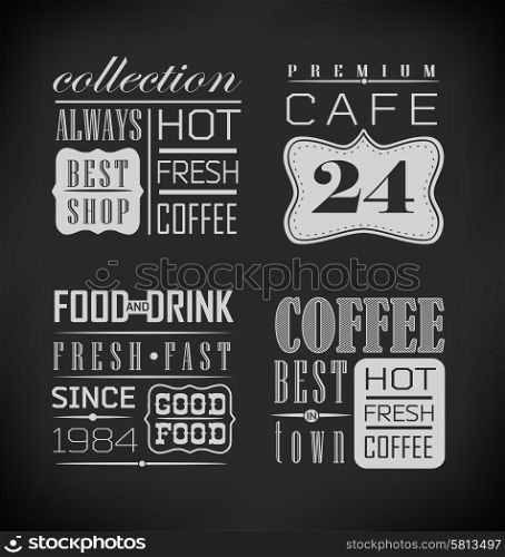 Poster lettering take coffee/Set of typographic elements/ illustration