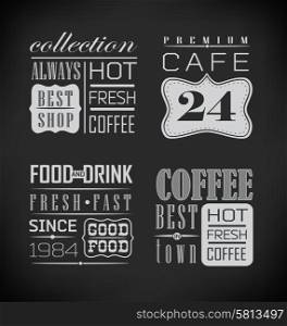 Poster lettering take coffee/Set of typographic elements/ illustration