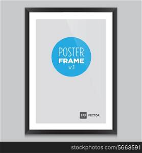 Poster mockup template with black frame