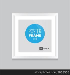 Poster mockup template with white square frame