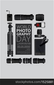Poster Photography Day Design Template Vector Illustration