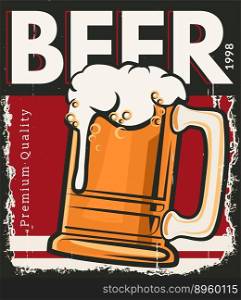 Poster retro beer vector image