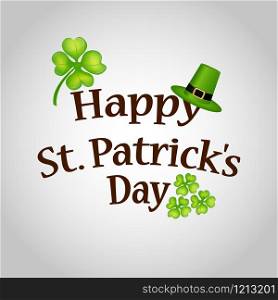 Poster St. Patrick hat with clover and cylinder vector illustration. Poster St. Patrick hat with clover and cylinder