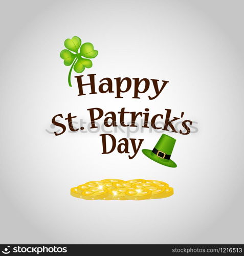 Poster St. Patrick hat with clover and cylinder vector illustration. Poster St. Patrick hat with clover and cylinder