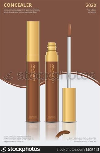 Poster Template Design Concealer with Package Vector Illustration