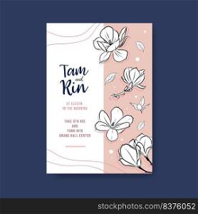 Poster template with wedding ceremony concept design for brochure and leaflet vector illustration.
