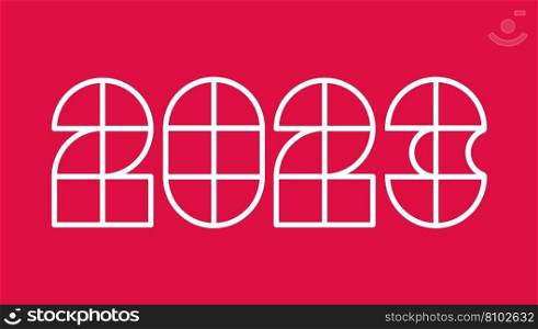 Poster with 2023 on red background for christmas Vector Image