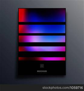 Poster with colorful gradient lines for flyer, brochure cover, vintage typography, background or other printing products. Vector illustration.. Poster with colorful gradient lines for flyer, brochure cover, vintage typography, background or other printing products. Vector illustration