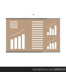 Poster with performance graphs semi flat color vector object. Full sized item on white. Company productivity monitoring simple cartoon style illustration for web graphic design and animation. Poster with performance graphs semi flat color vector object