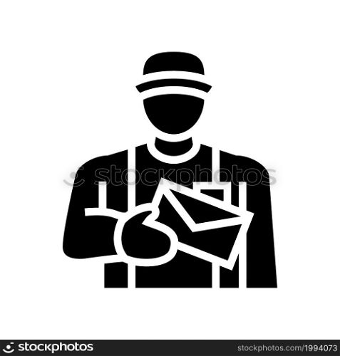 postman worker glyph icon vector. postman worker sign. isolated contour symbol black illustration. postman worker glyph icon vector illustration
