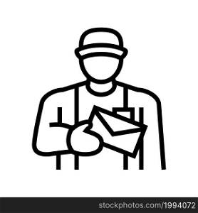 postman worker line icon vector. postman worker sign. isolated contour symbol black illustration. postman worker line icon vector illustration