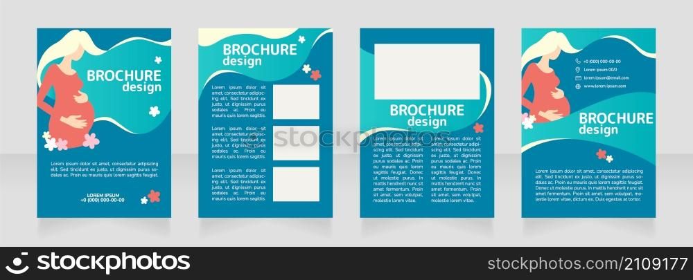 Postpartum depression blank brochure design. Template set with copy space for text. Premade corporate reports collection. Editable 4 paper pages. Rounded Mplus 1c Bold, Nunito Light fonts used. Postpartum depression blank brochure design
