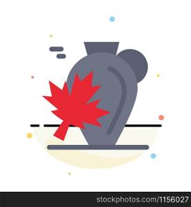 Pot, Autumn, Canada, Leaf, Maple Abstract Flat Color Icon Template