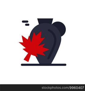 Pot, Autumn, Canada, Leaf, Maple  Flat Color Icon. Vector icon banner Template