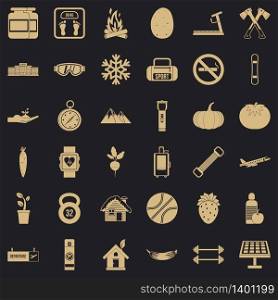 Pot icons set. Simple style of 36 pot vector icons for web for any design. Pot icons set, simple style