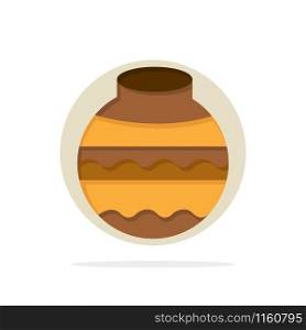Pot, Sand, Water, Pongal, Festival Abstract Circle Background Flat color Icon