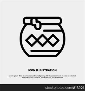 Pot, Sand, Water, Pongal, Festival Line Icon Vector