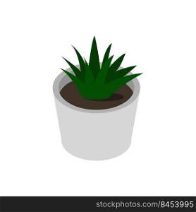 Pot with isometric plant
