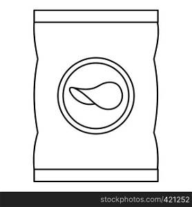 Potato chips icon. Outline illustration of potato chips vector icon for web. Potato chips icon, outline style