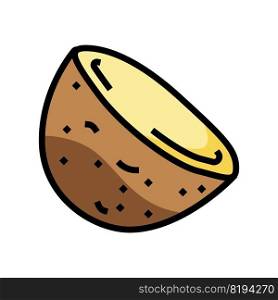 potato cut pieces color icon vector. potato cut pieces sign. isolated symbol illustration. potato cut pieces color icon vector illustration