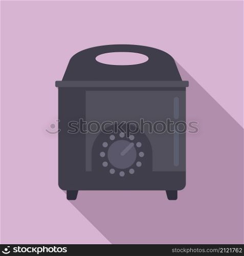 Potato deep fryer icon flat vector. Oil machine. Electric fry basket. Potato deep fryer icon flat vector. Oil machine