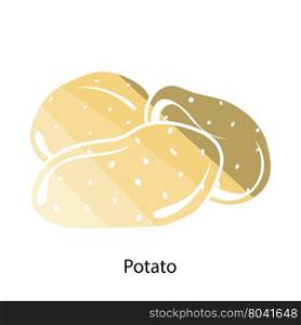 Potato icon. Flat color design. Vector illustration.