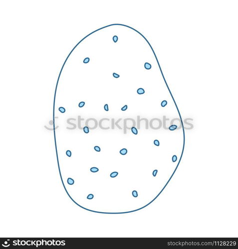 Potato Icon. Thin Line With Blue Fill Design. Vector Illustration.