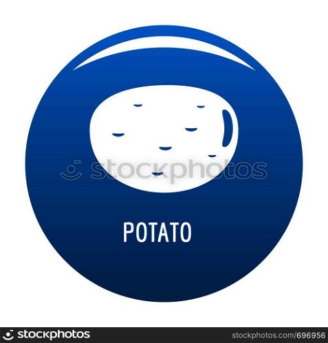 Potato icon vector blue circle isolated on white background . Potato icon blue vector