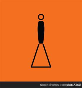 Potato masher icon. Orange background with black. Vector illustration.