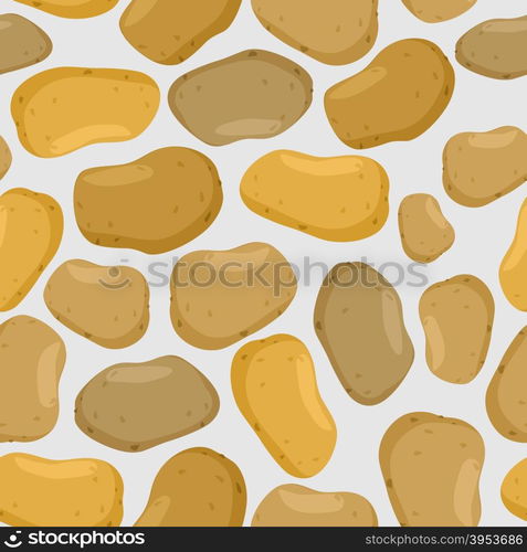 Potato seamless pattern. Vector background ripe vegetable potatoes&#xA;