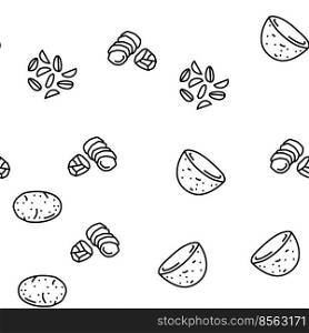 potato vegetable food raw fresh Vector Seamless Pattern Thin Line Illustration. potato vegetable food raw fresh vector seamless pattern