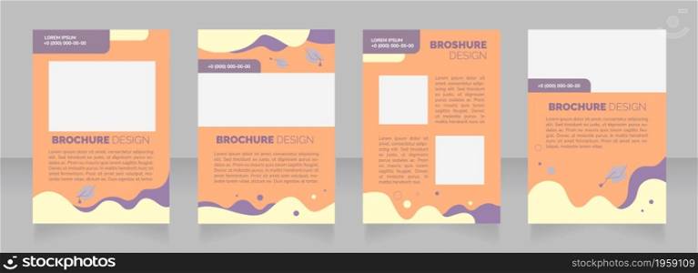 Potential students recruitment blank brochure layout design. Vertical poster template set with empty copy space for text. Premade corporate reports collection. Editable flyer paper pages. Potential students recruitment blank brochure layout design