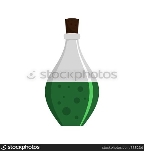 Potion elixir bottle icon. Flat illustration of potion elixir bottle vector icon for web isolated on white. Potion elixir bottle icon, flat style