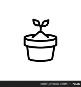 potted plant icon vector. potted plant sign. isolated contour symbol illustration. potted plant icon vector outline illustration