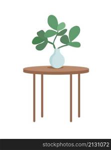 Potted plant on table semi flat color vector object. Realistic item on white. Interior decoration on coffee table isolated modern cartoon style illustration for graphic design and animation. Potted plant on table semi flat color vector object