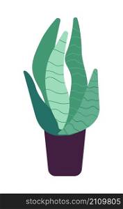 Potted tropical plant semi flat color vector object. Realistic item on white. Greenery, houseplant for office decortaion isolated modern cartoon style illustration for graphic design and animation. Potted tropical plant semi flat color vector object