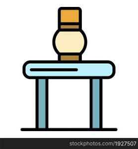 Potter jug on table icon. Outline potter jug on table vector icon color flat isolated. Potter jug on table icon color outline vector