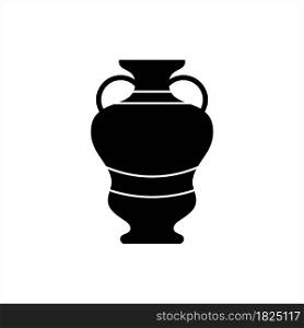 Pottery Icon, Ceramic Clay Vessel Pot Vector Art Illustration