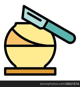 Pottery knife vase icon outline vector. Clay art. Ceramic workshop color flat. Pottery knife vase icon vector flat