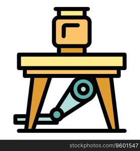 Pottery wheel table icon outline vector. Art class. Ceramic making color flat. Pottery wheel table icon vector flat