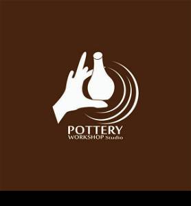 Pottery workshop studio logo vector template