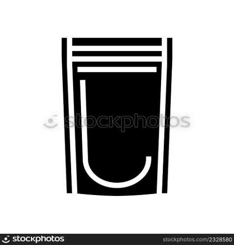 pouch plastic glyph icon vector. pouch plastic sign. isolated contour symbol black illustration. pouch plastic glyph icon vector illustration