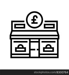 pound shop store line icon vector. pound shop store sign. isolated contour symbol black illustration. pound shop store line icon vector illustration