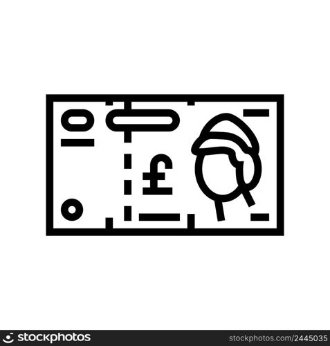 pound sterling gbp line icon vector. pound sterling gbp sign. isolated contour symbol black illustration. pound sterling gbp line icon vector illustration