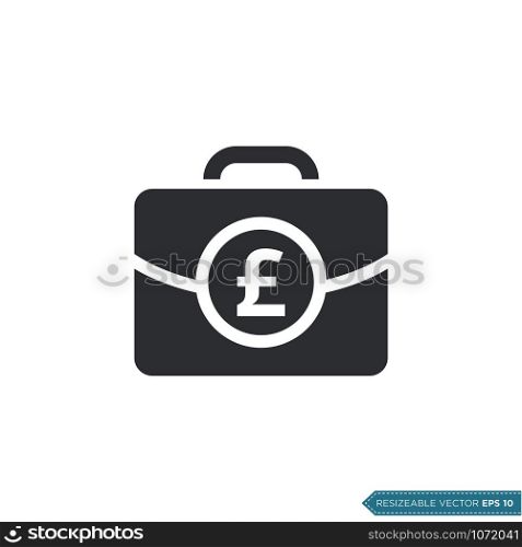 Pound Sterling Money Bag Icon Vector. Suitcase Money Sign Flat Design