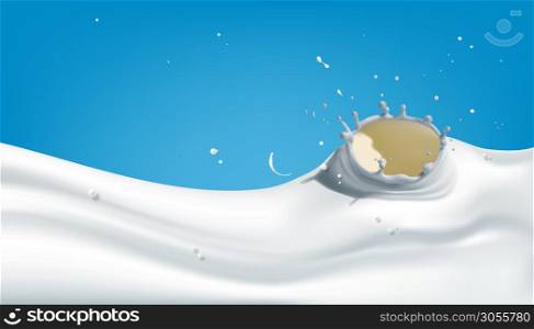Pour milk, background, template for advertisement, illustration design.