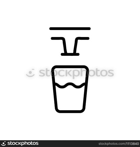 Pour water into the glass icon vector. Thin line sign. Isolated contour symbol illustration. Pour water into the glass icon vector. Isolated contour symbol illustration