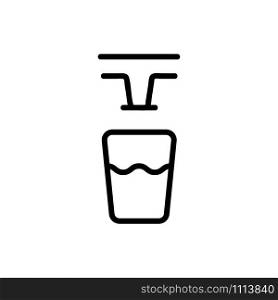 Pour water into the glass icon vector. Thin line sign. Isolated contour symbol illustration. Pour water into the glass icon vector. Isolated contour symbol illustration