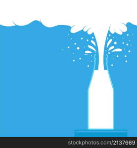 Pouring Milk Splash on Blue Background. White Creamy Liquid Drops. Fresh Farm Milky Flow Drink. Minimalist Poster.. Pouring Milk Splash on Blue Background. White Creamy Liquid Drops. Fresh Farm Milky Flow Drink. Minimalist Poster